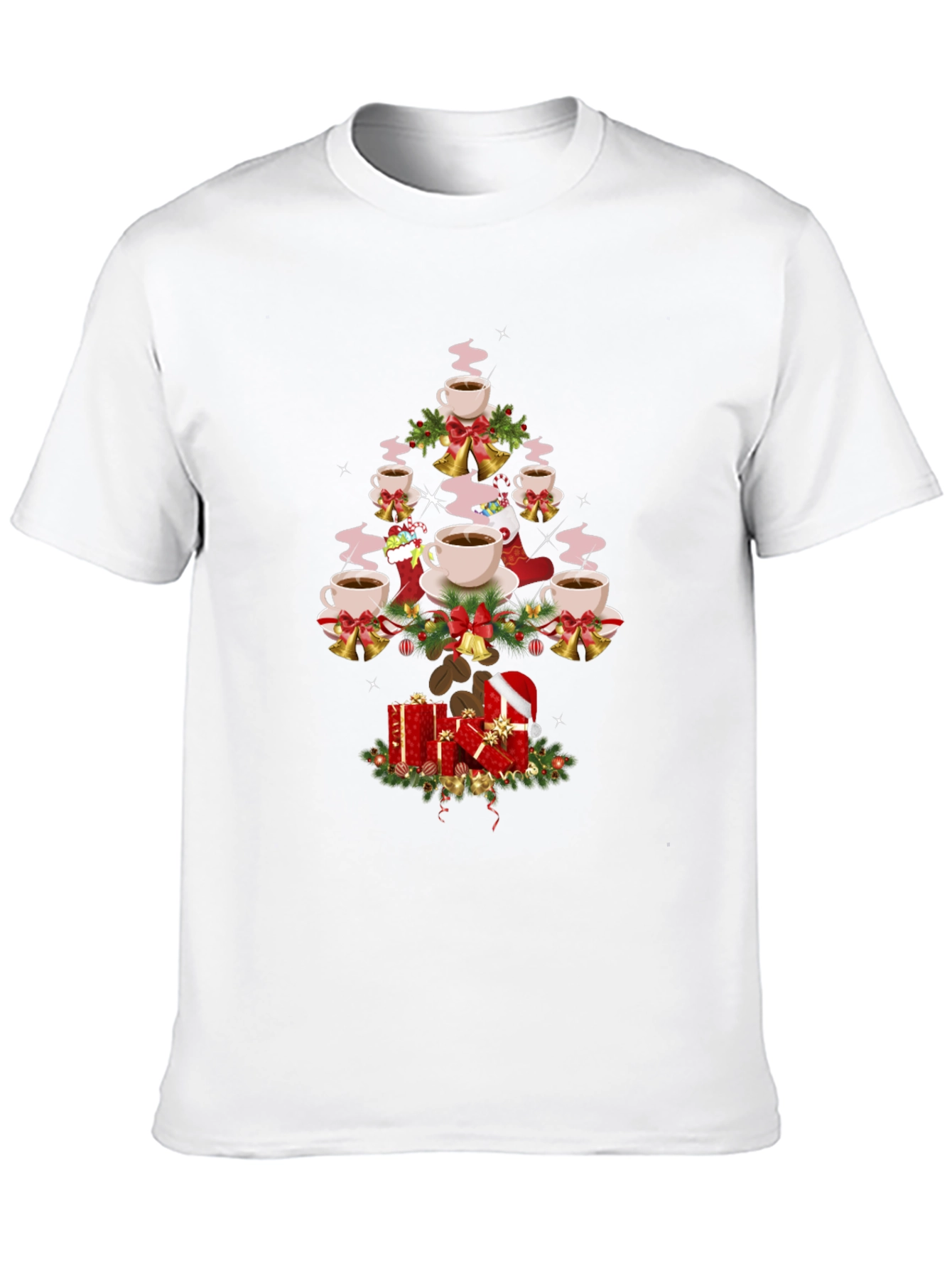 Coffee Christmas Tree Graphic T-Shirt