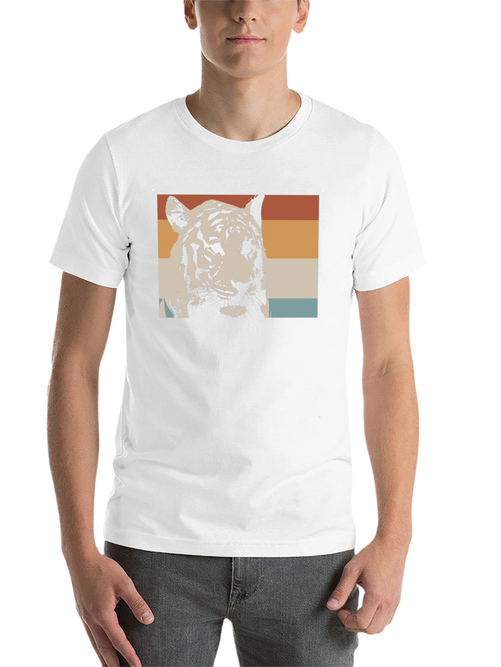 Retro Tiger Graphic Tee - Black Cotton T-Shirt