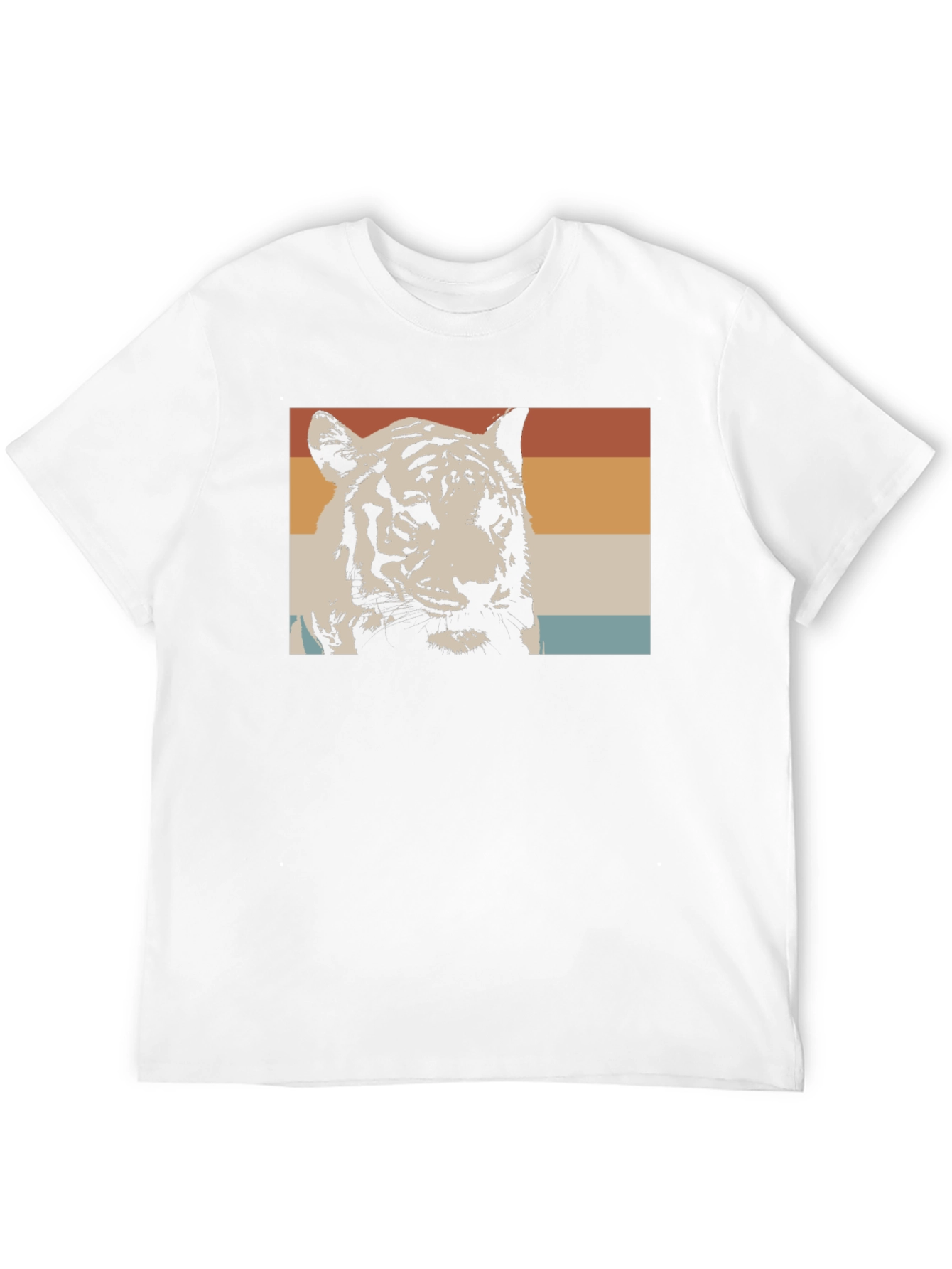 Retro Tiger Graphic Tee - Black Cotton T-Shirt