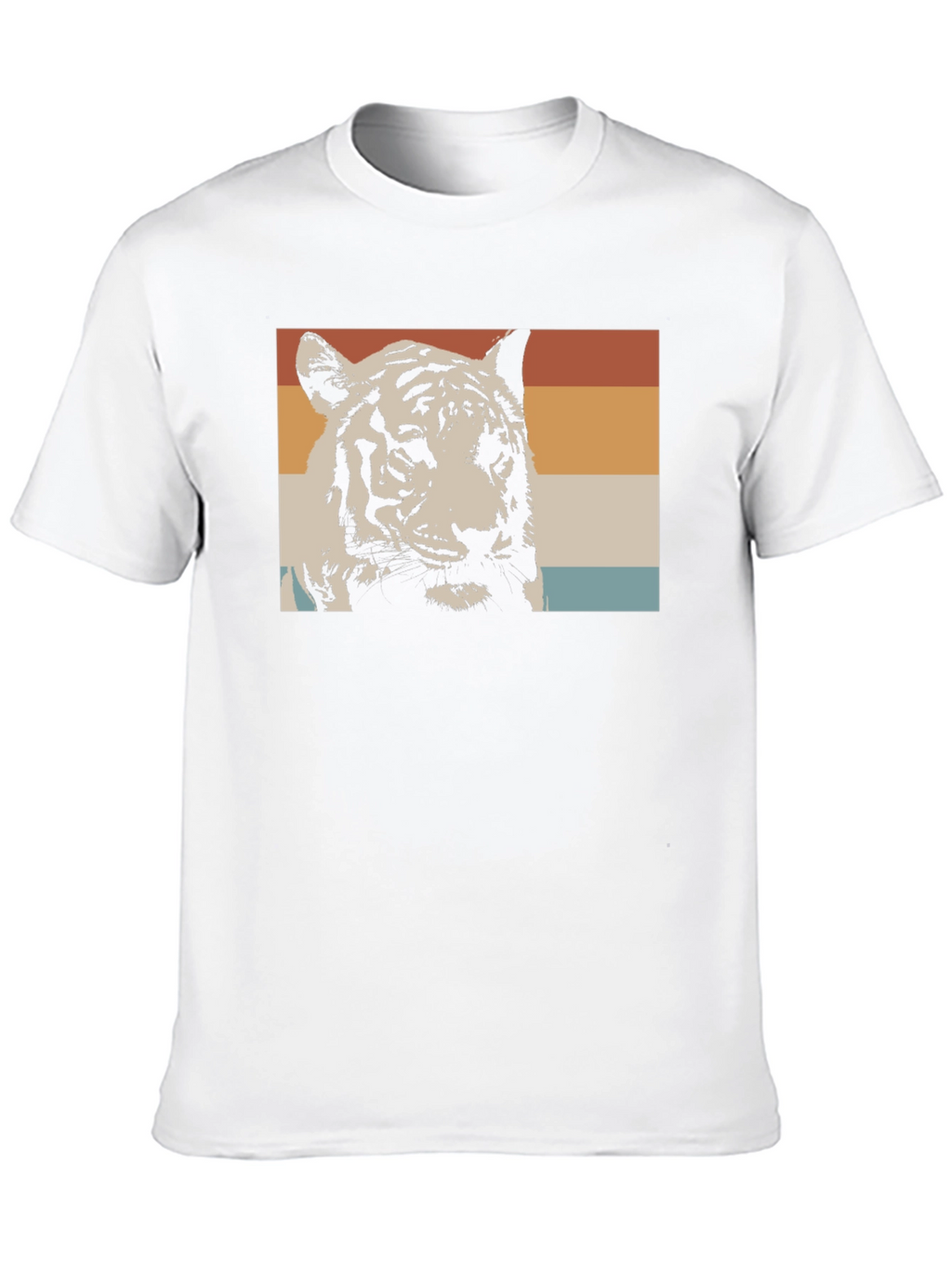 Retro Tiger Graphic Tee - Black Cotton T-Shirt