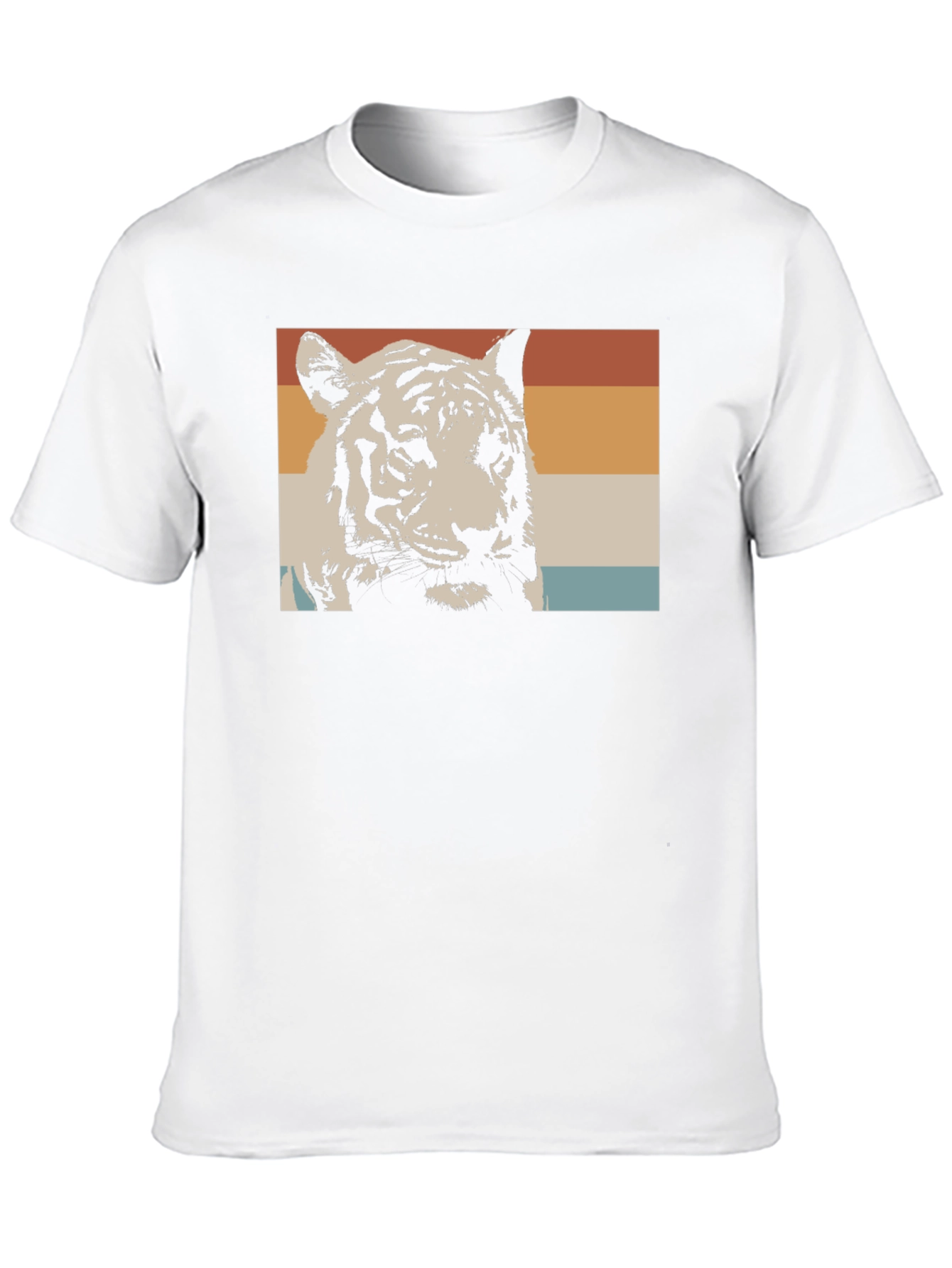 Retro Tiger Graphic Tee - Black Cotton T-Shirt