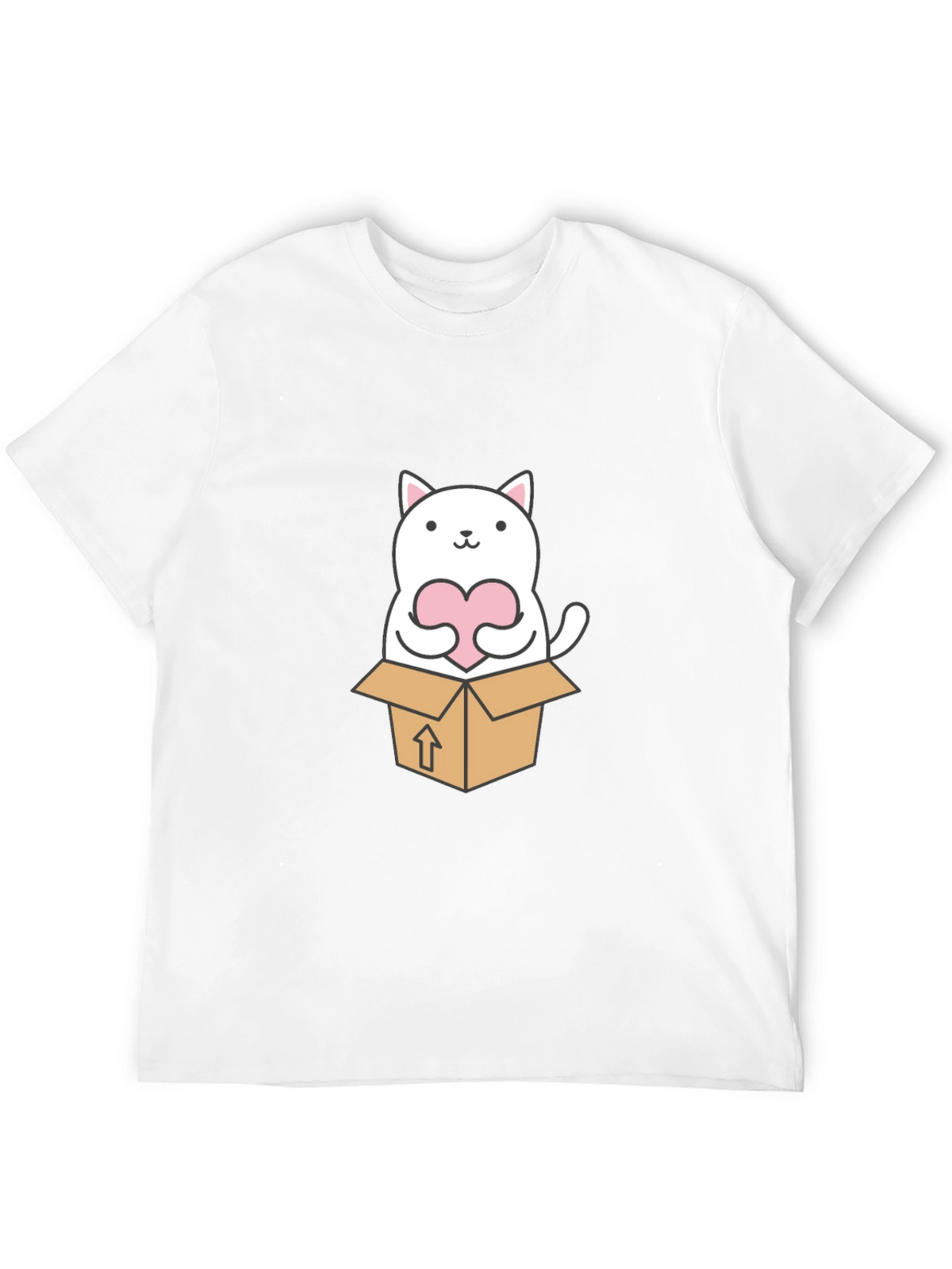 Cute Cat in a Box Graphic Tee