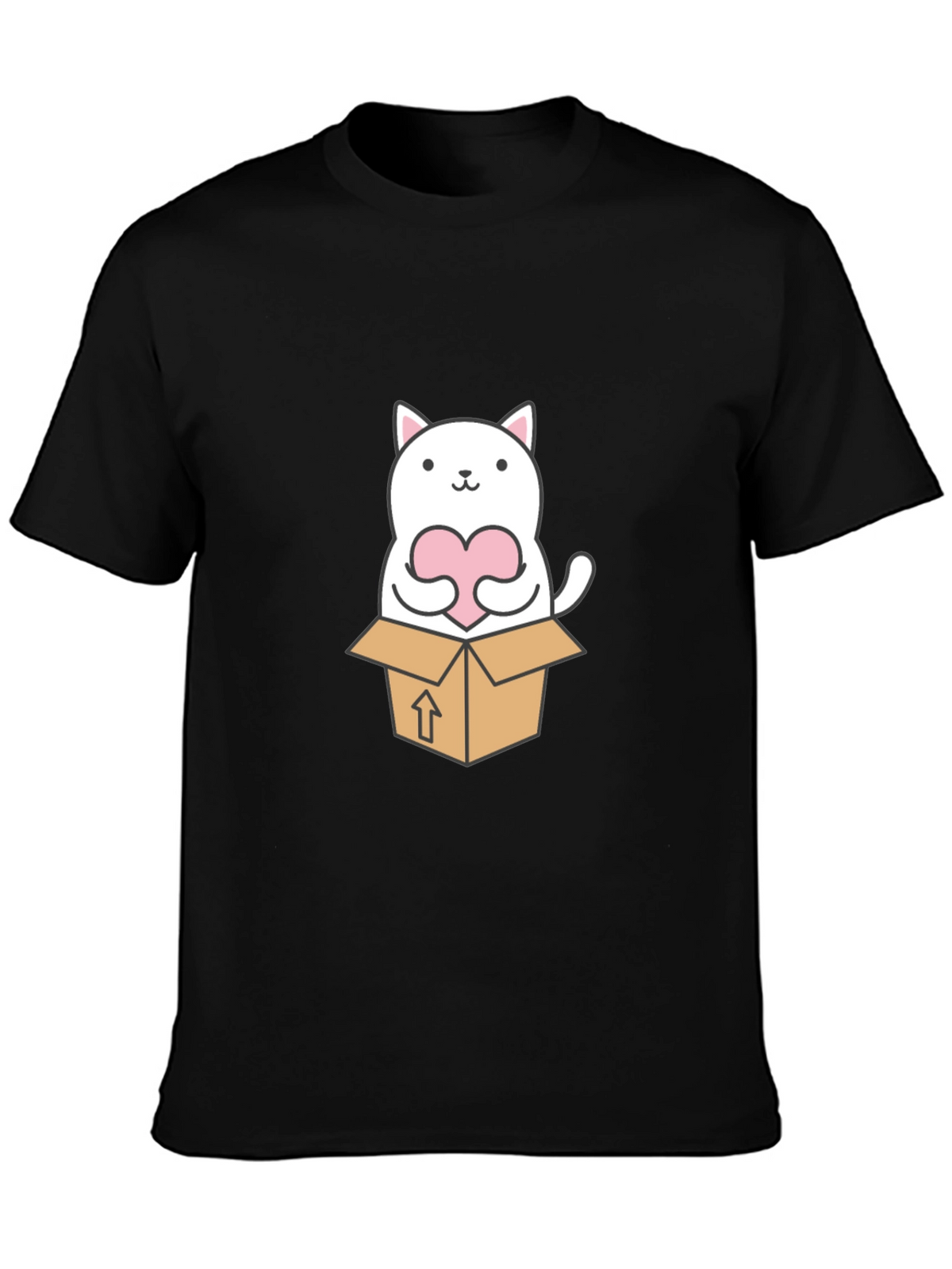 Cute Cat in a Box Graphic Tee