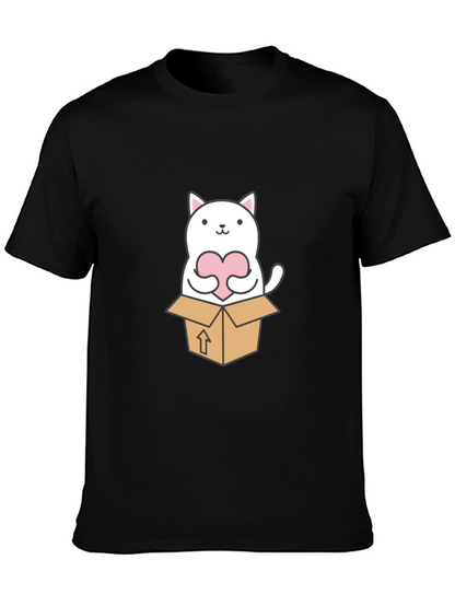 Cute Cat in a Box Graphic Tee