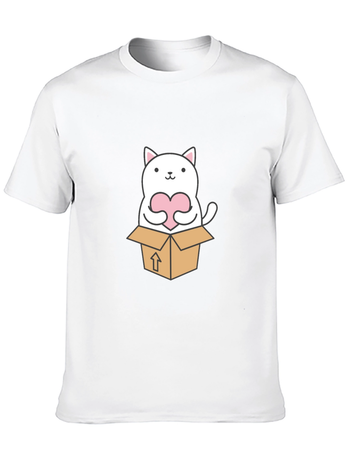 Cute Cat in a Box Graphic Tee