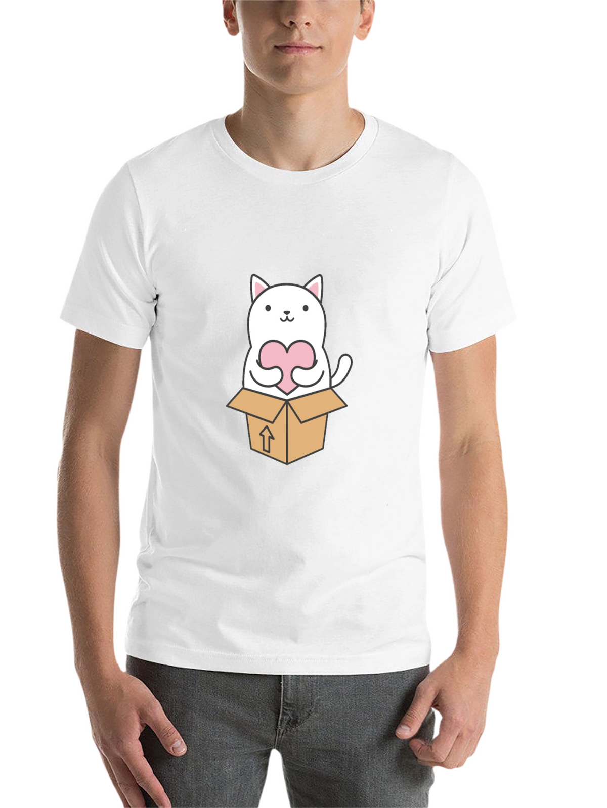 Cute Cat in a Box Graphic Tee