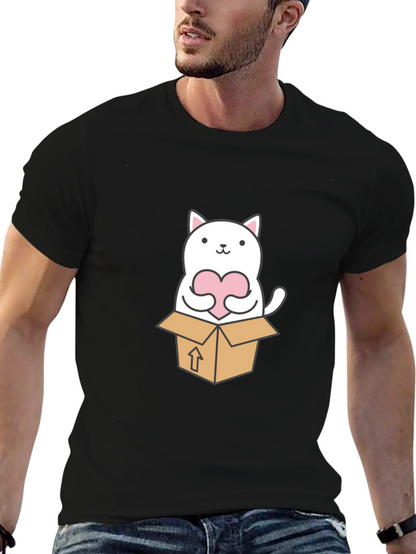 Cute Cat in a Box Graphic Tee