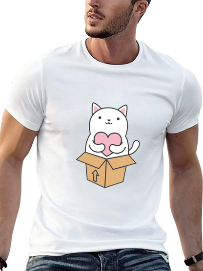 Cute Cat in a Box Graphic Tee