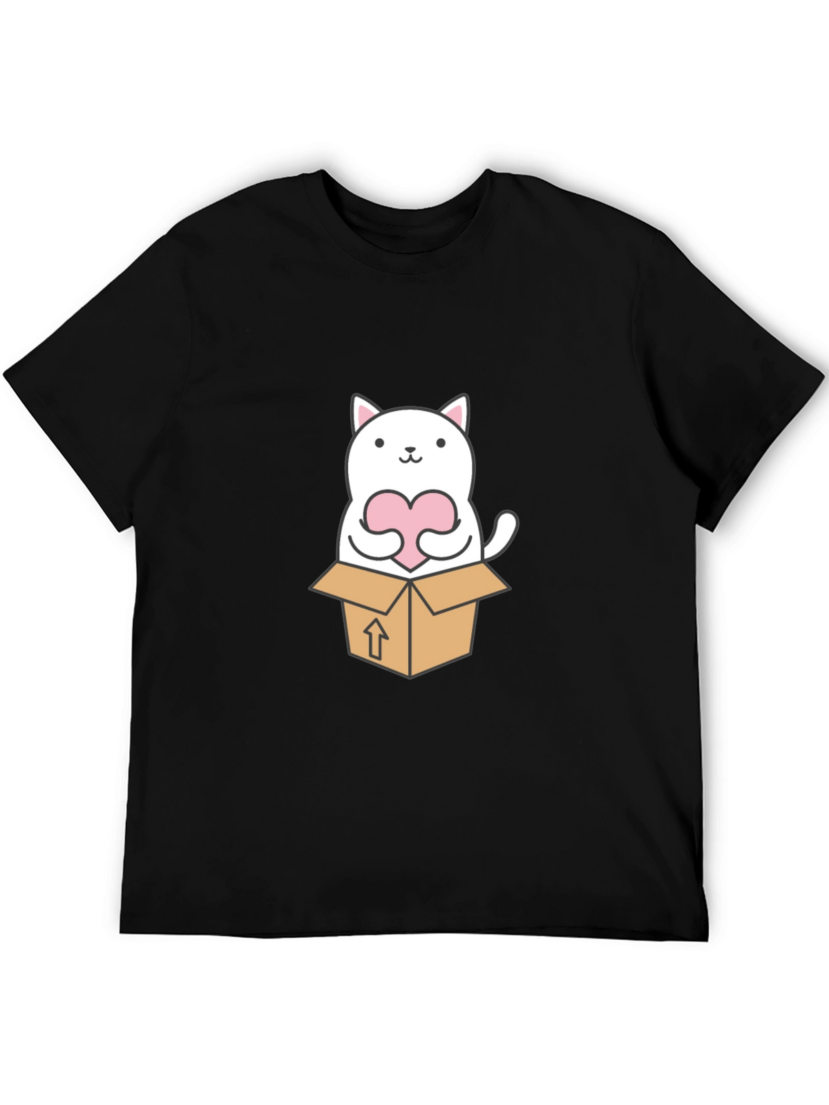 Cute Cat in a Box Graphic Tee