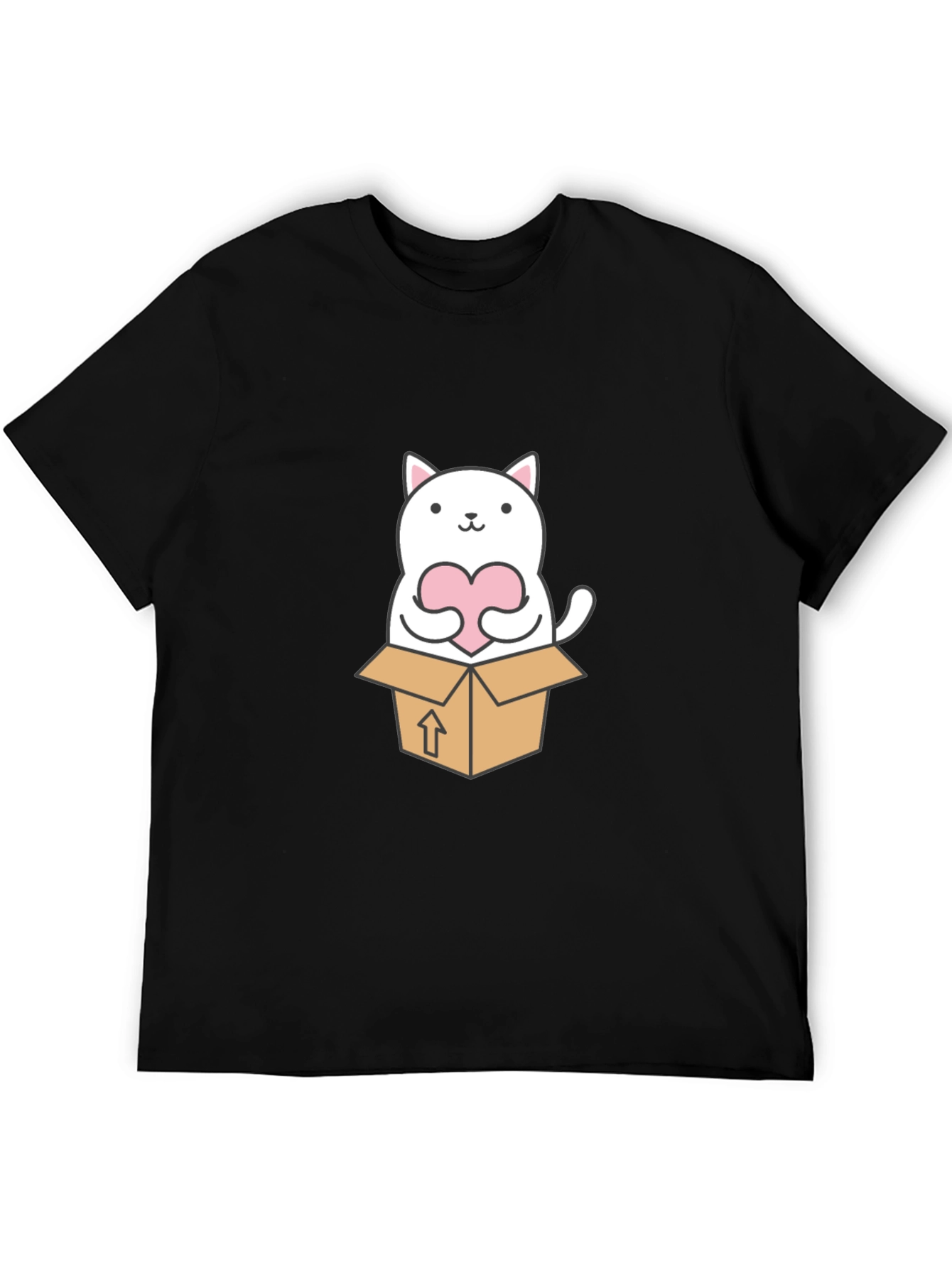 Cute Cat in a Box Graphic Tee