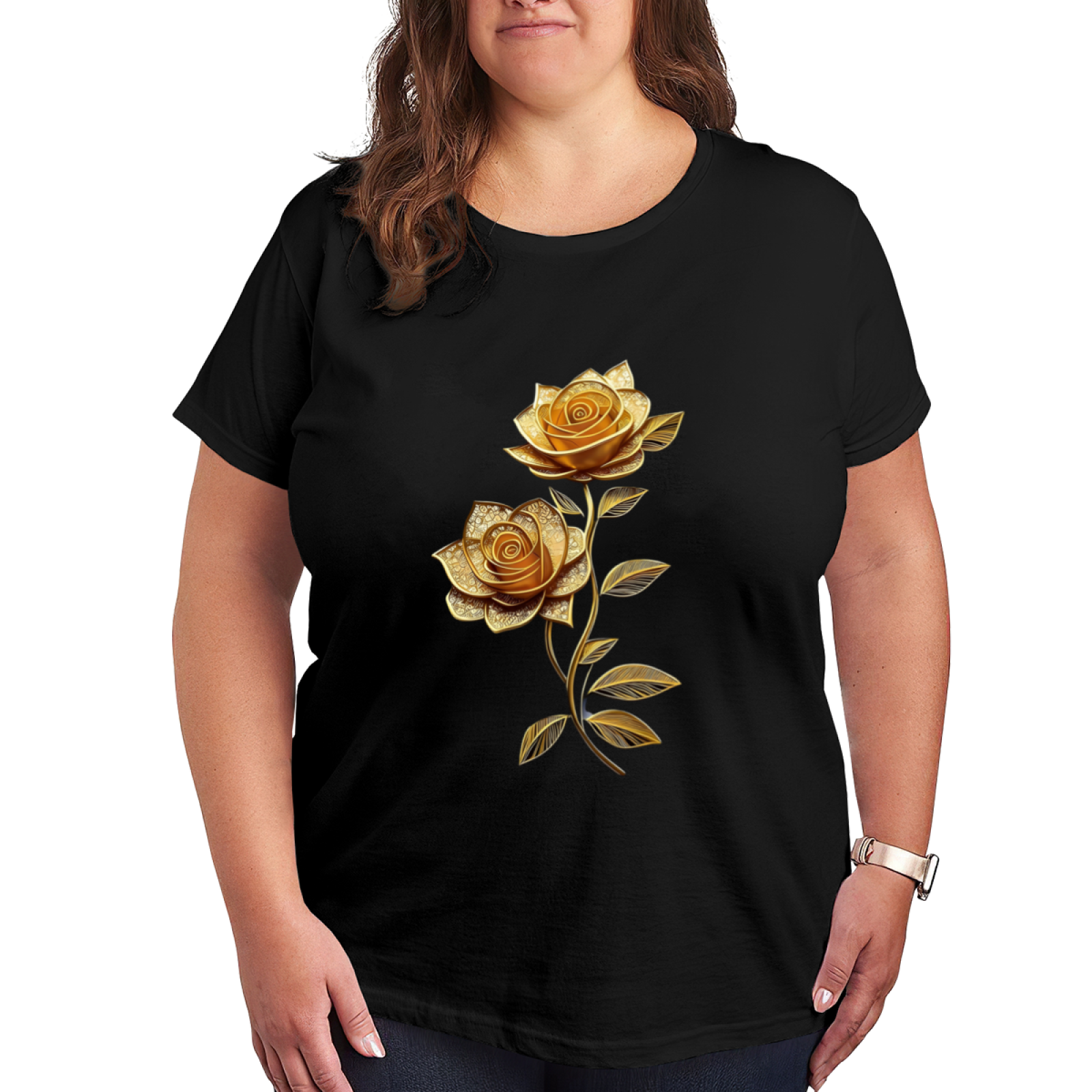 Our Lady of Guadalupe Red Pink Roses Mexican Faith Tee
