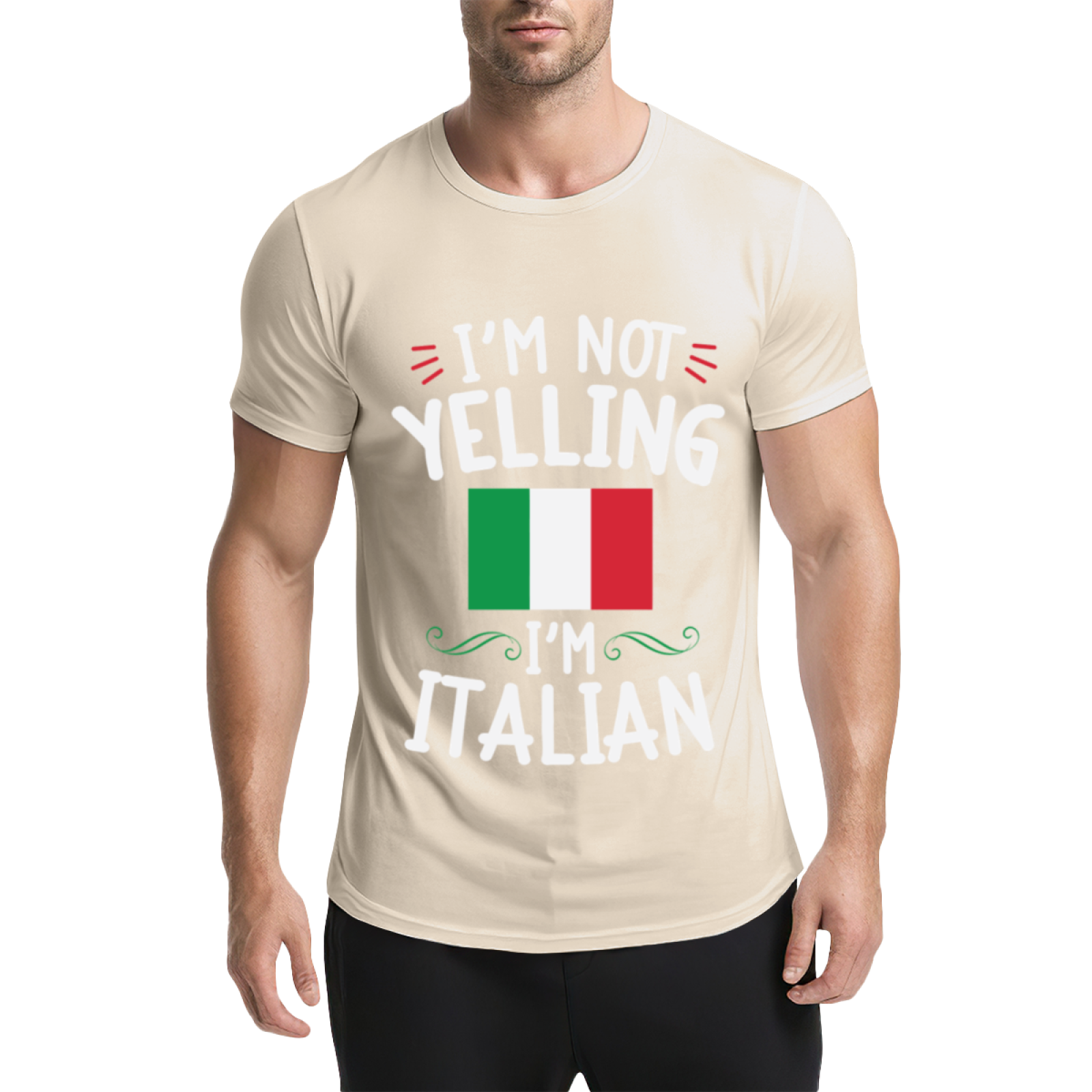 I'm Not Yelling I'm Italian Italy Flag Funny Heritage Tee