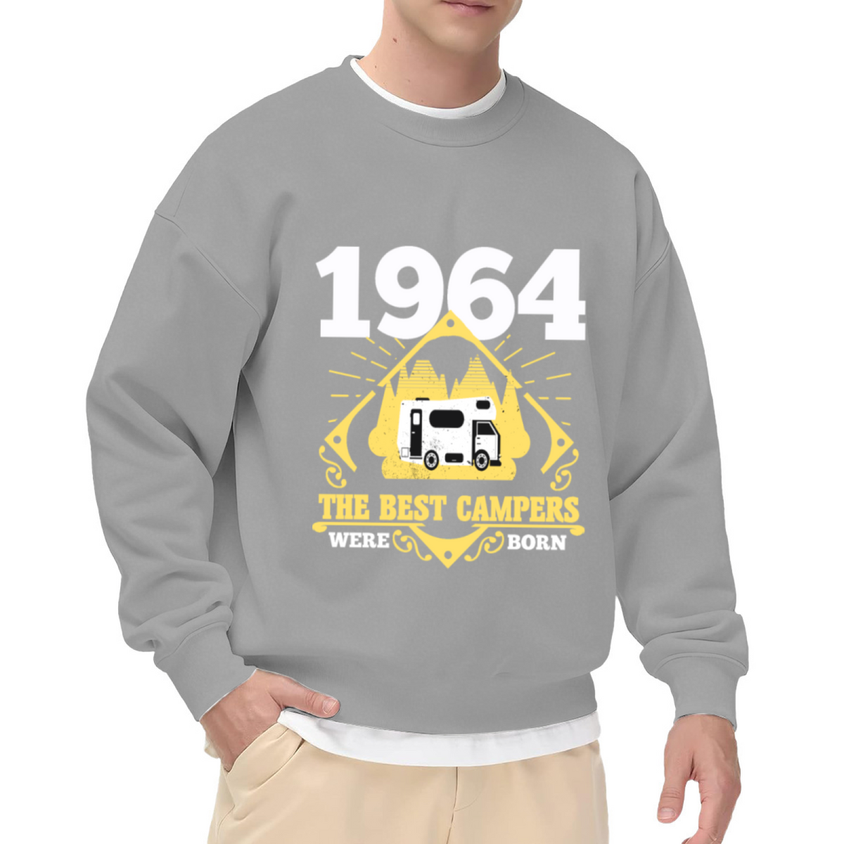 1964 The Best Campers Were Born Crewneck Sweatshirt, Retro Camper RV Birthday Pullover, 60th Birthday Gift