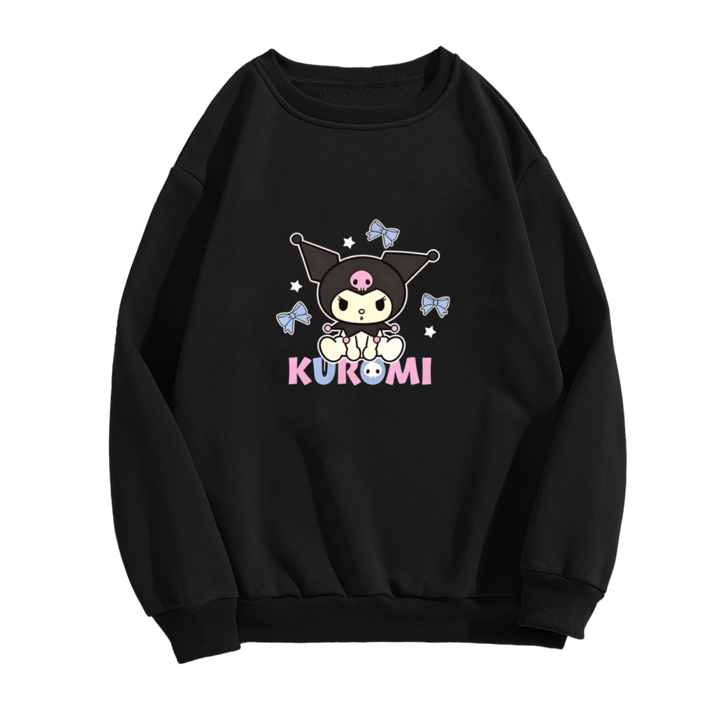 Lovely Bow Star Kuromi Colorful Letter Crewneck Sweatshirt