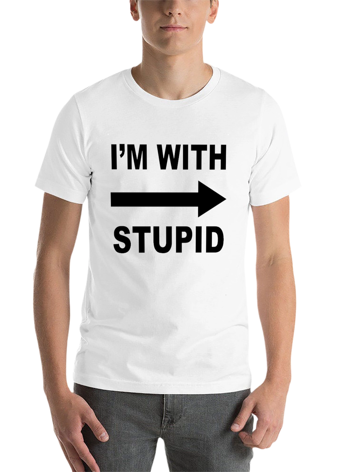 Im With Stupid T-Shirt Funny Novelty Tee