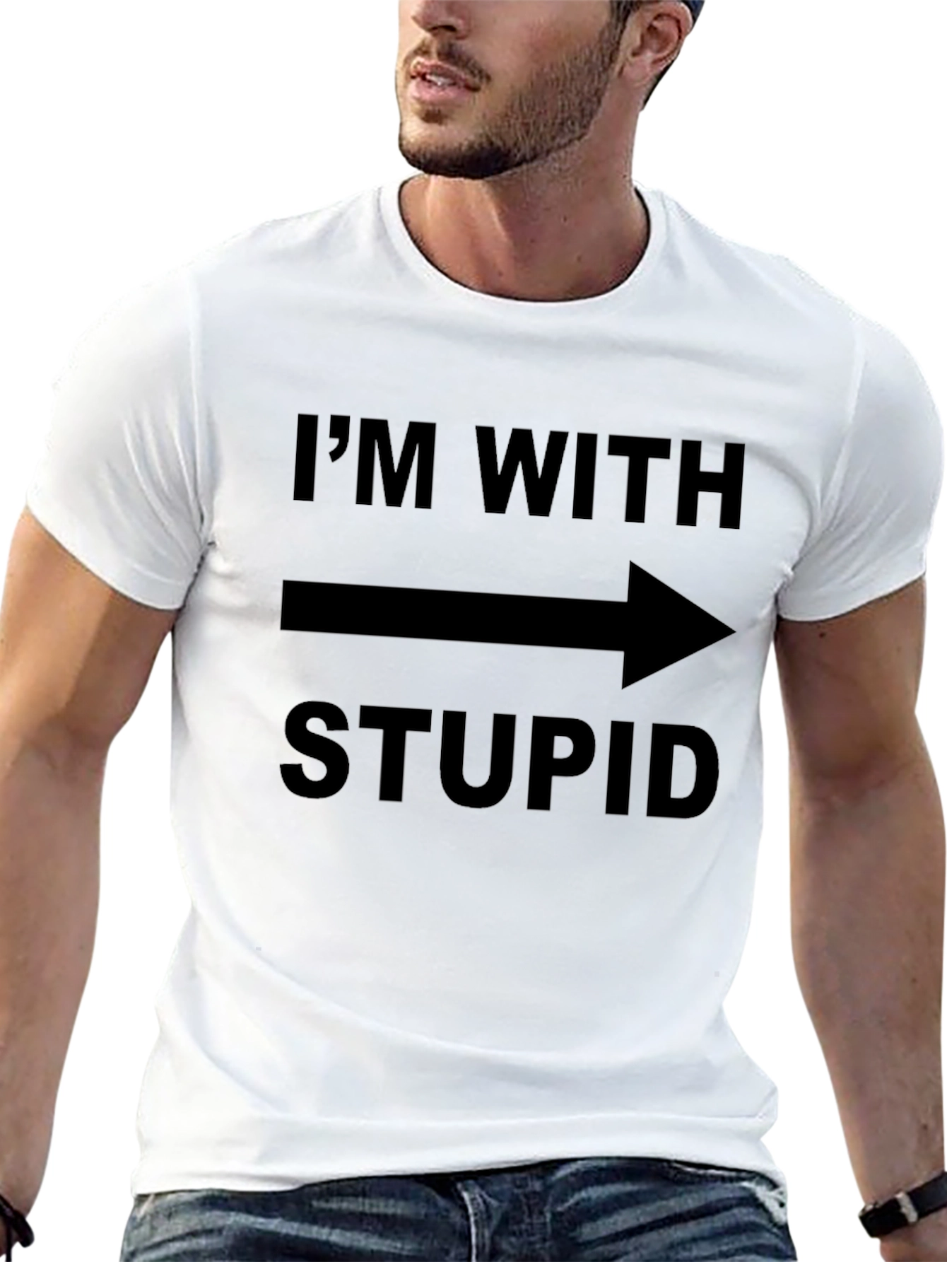 Im With Stupid T-Shirt Funny Novelty Tee