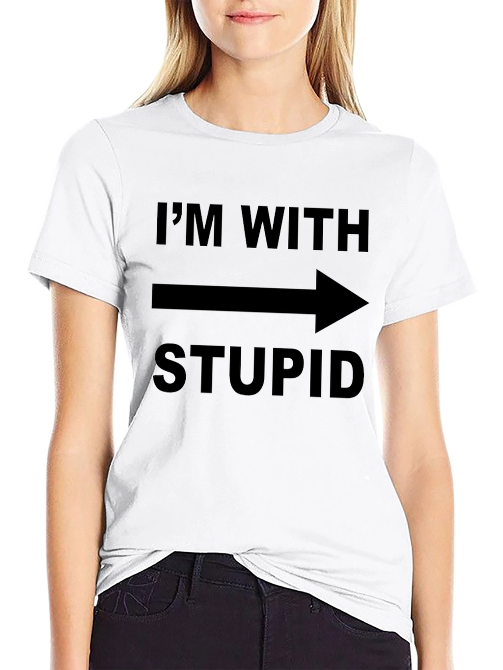 Im With Stupid T-Shirt Funny Novelty Tee