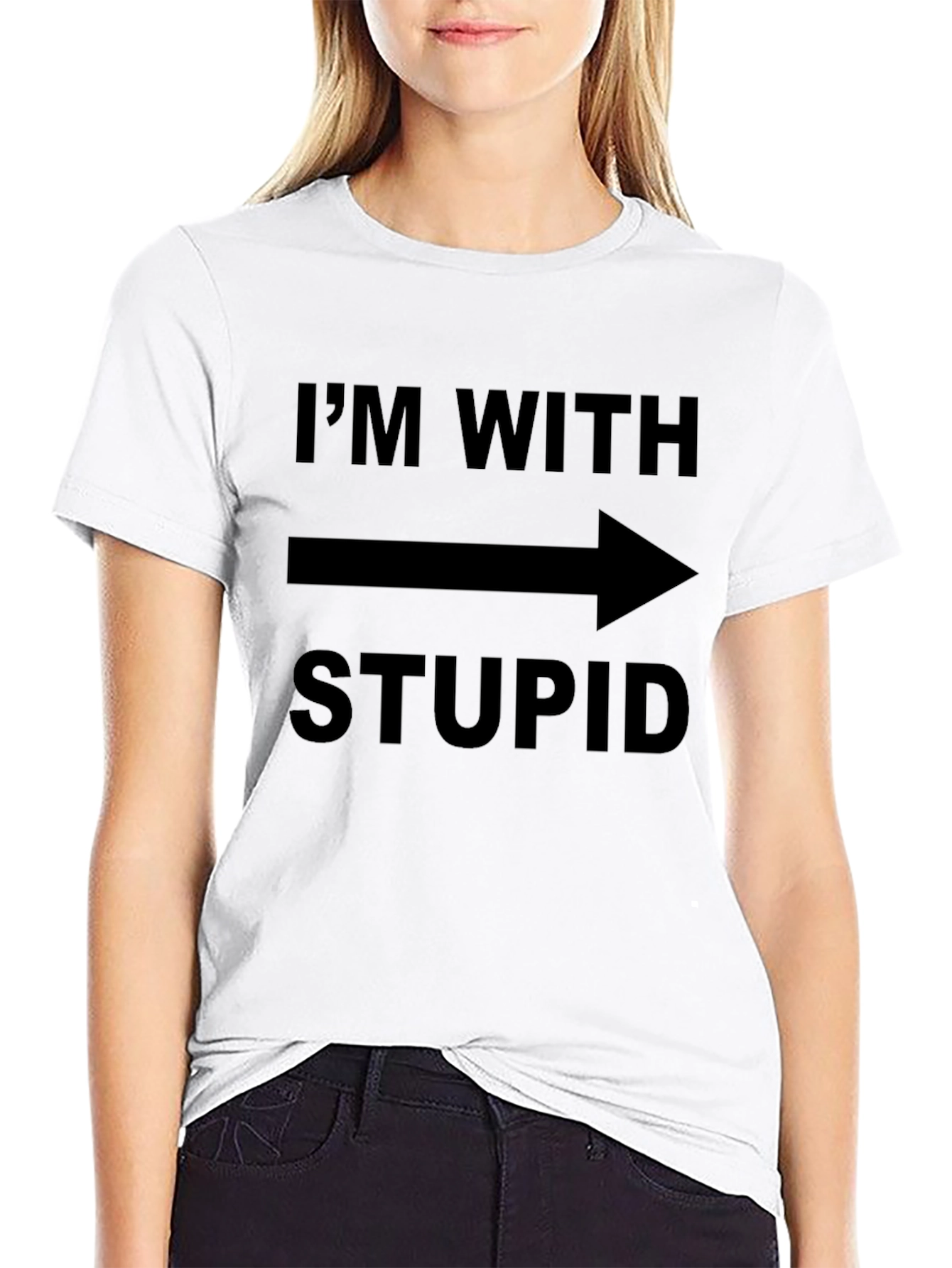 Im With Stupid T-Shirt Funny Novelty Tee