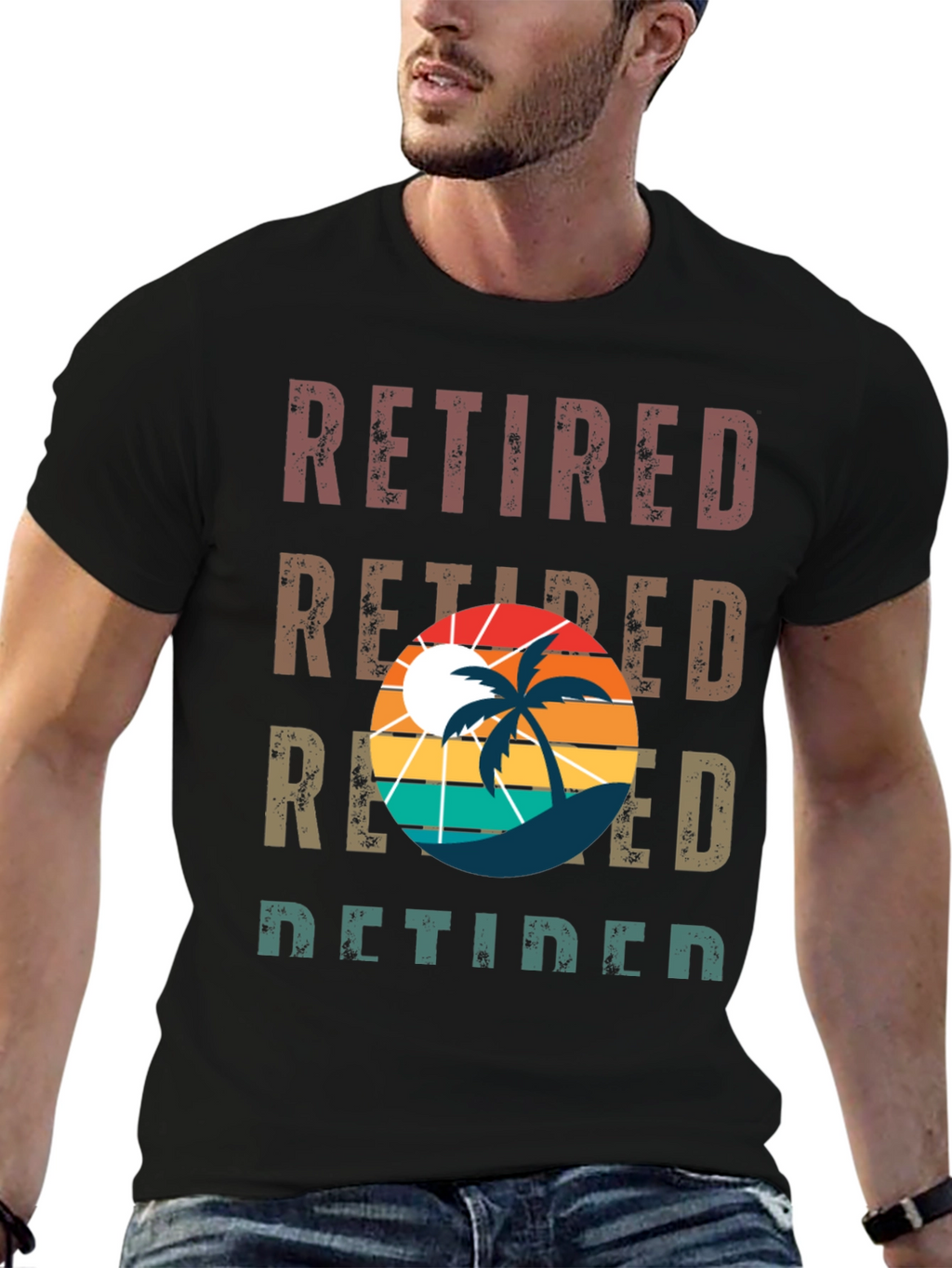 Retired Palm Tree Graphic T-Shirt