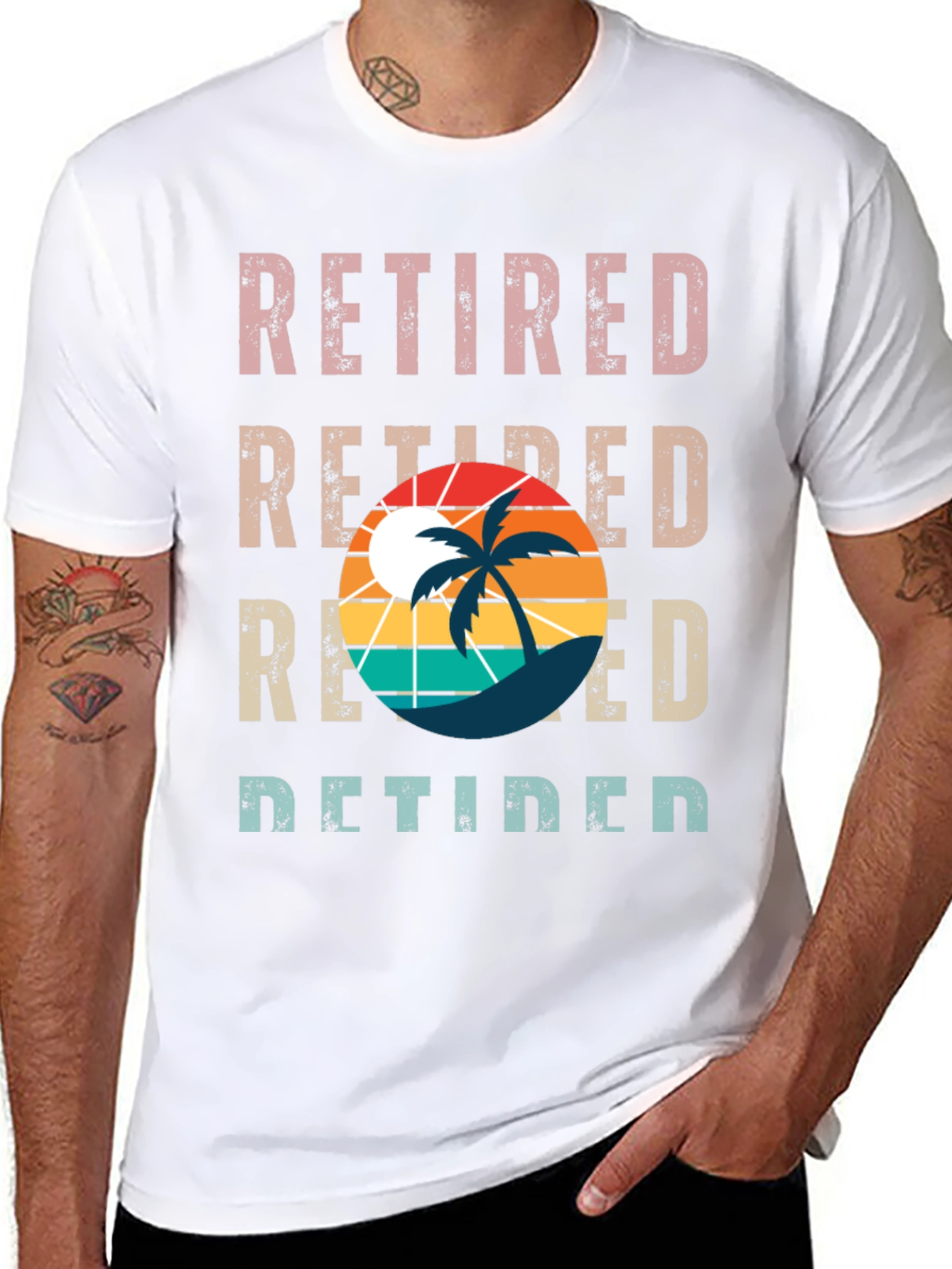 Retired Palm Tree Graphic T-Shirt
