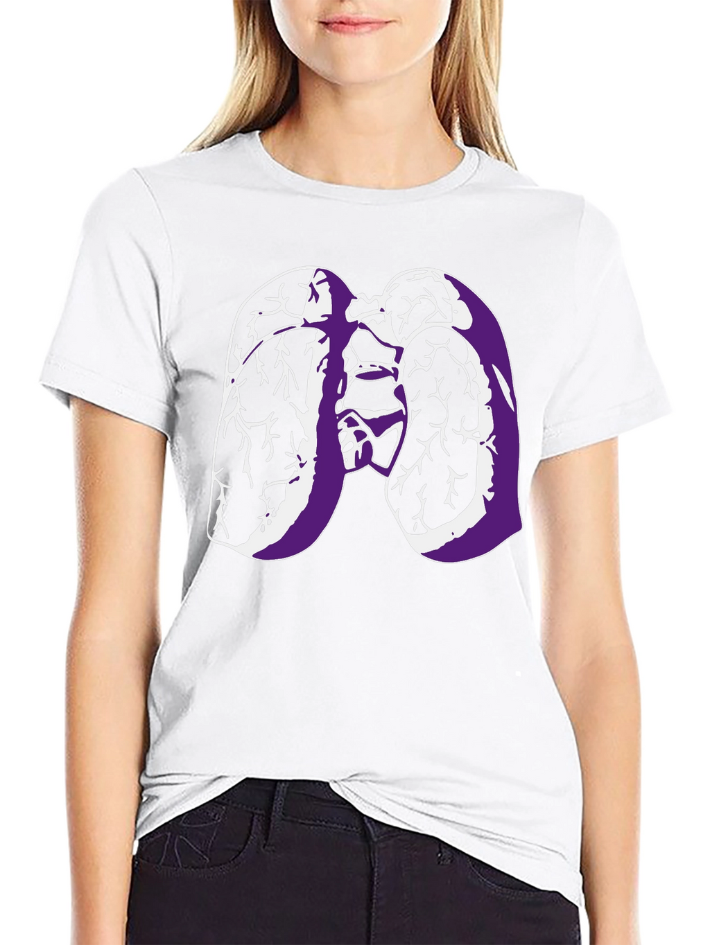 Lungs Graphic Tee - Black Cotton T-Shirt