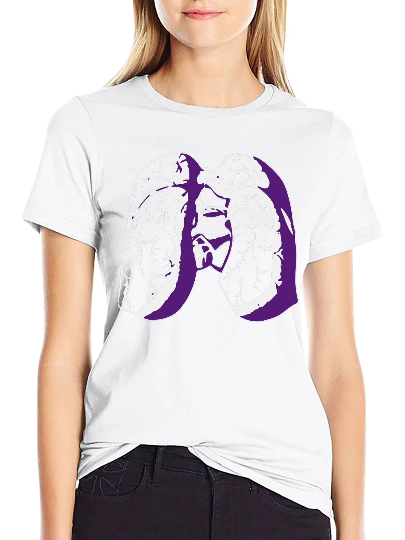 Lungs Graphic Tee - Black Cotton T-Shirt