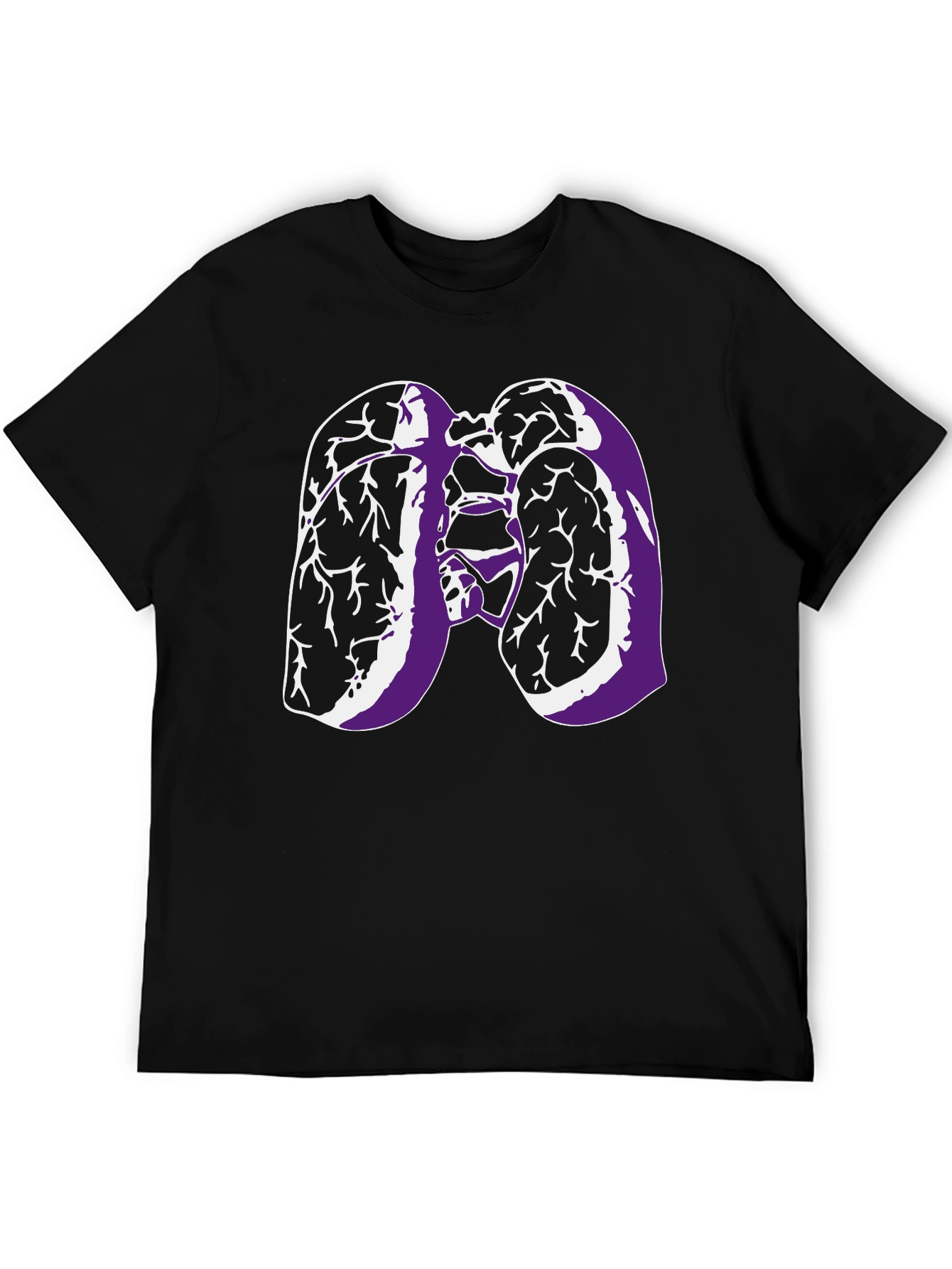 Lungs Graphic Tee - Black Cotton T-Shirt