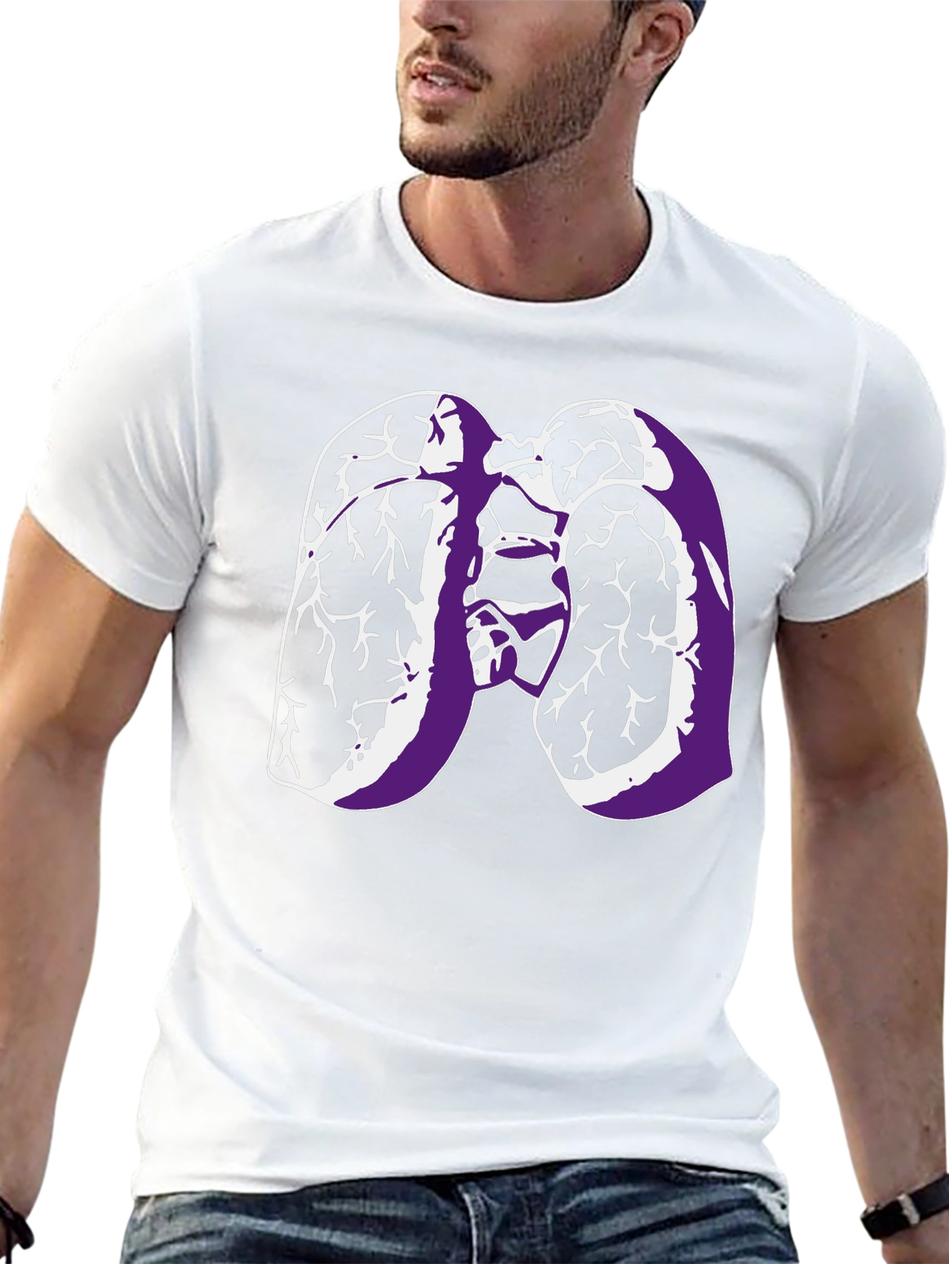 Lungs Graphic Tee - Black Cotton T-Shirt