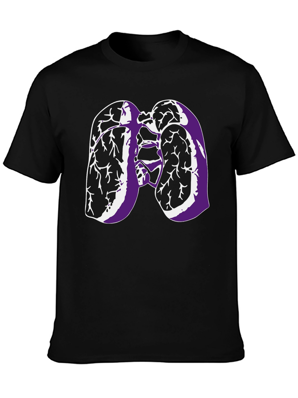 Lungs Graphic Tee - Black Cotton T-Shirt