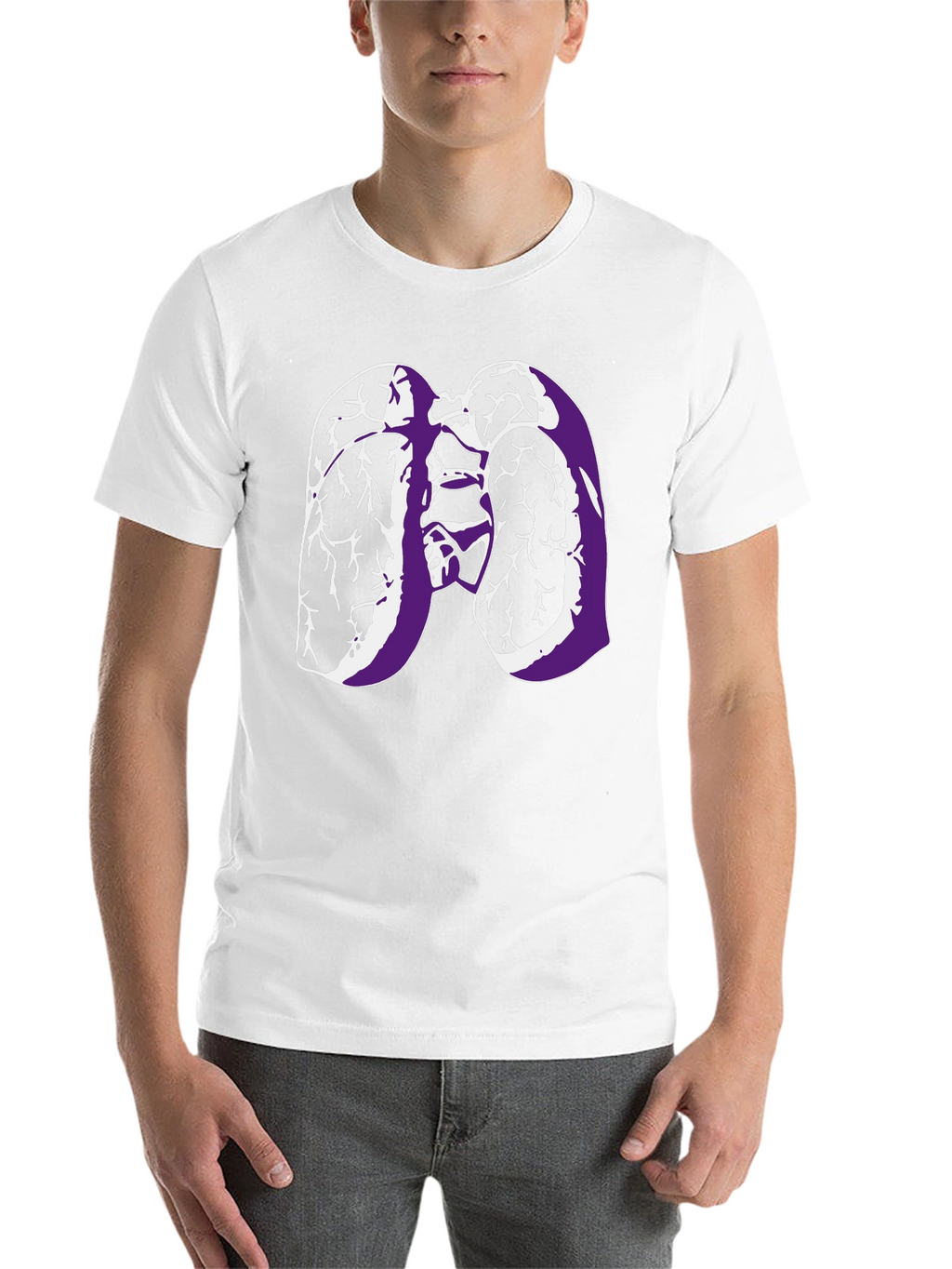 Lungs Graphic Tee - Black Cotton T-Shirt