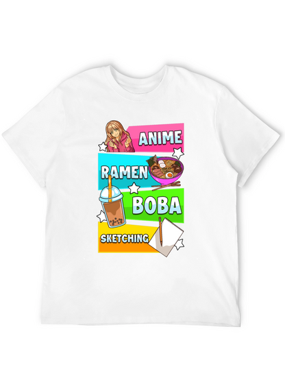 Anime Ramen Boba Sketching Graphic Tee
