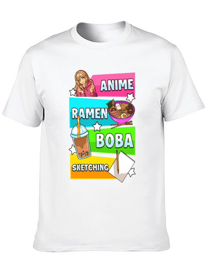 Anime Ramen Boba Sketching Graphic Tee