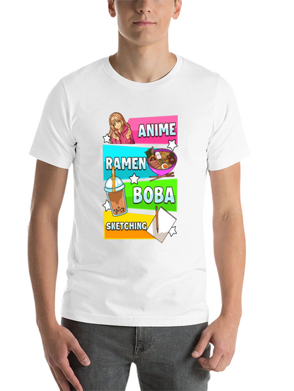 Anime Ramen Boba Sketching Graphic Tee