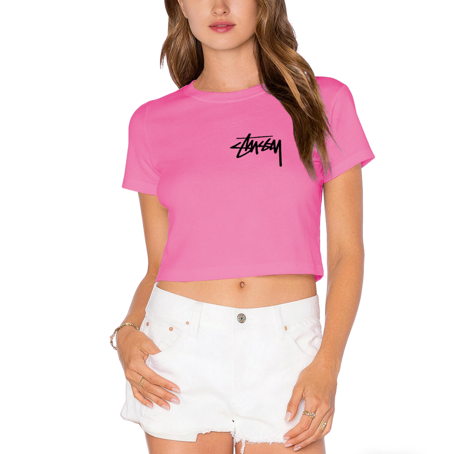 Classic Nike Air Logo Black Crop Top Street?Style Fitted Short Sleeve Tee