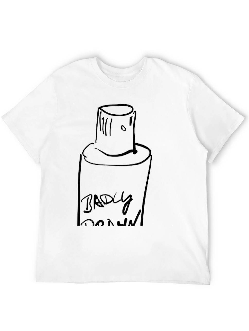 Badly Drawn Spray Paint Can Black T-Shirt