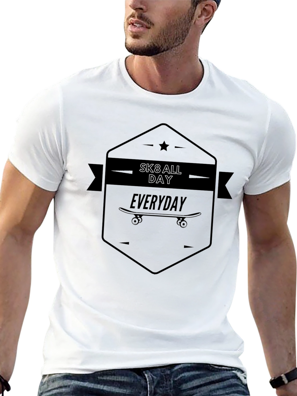 Sk8 All Day Everyday Black T-Shirt