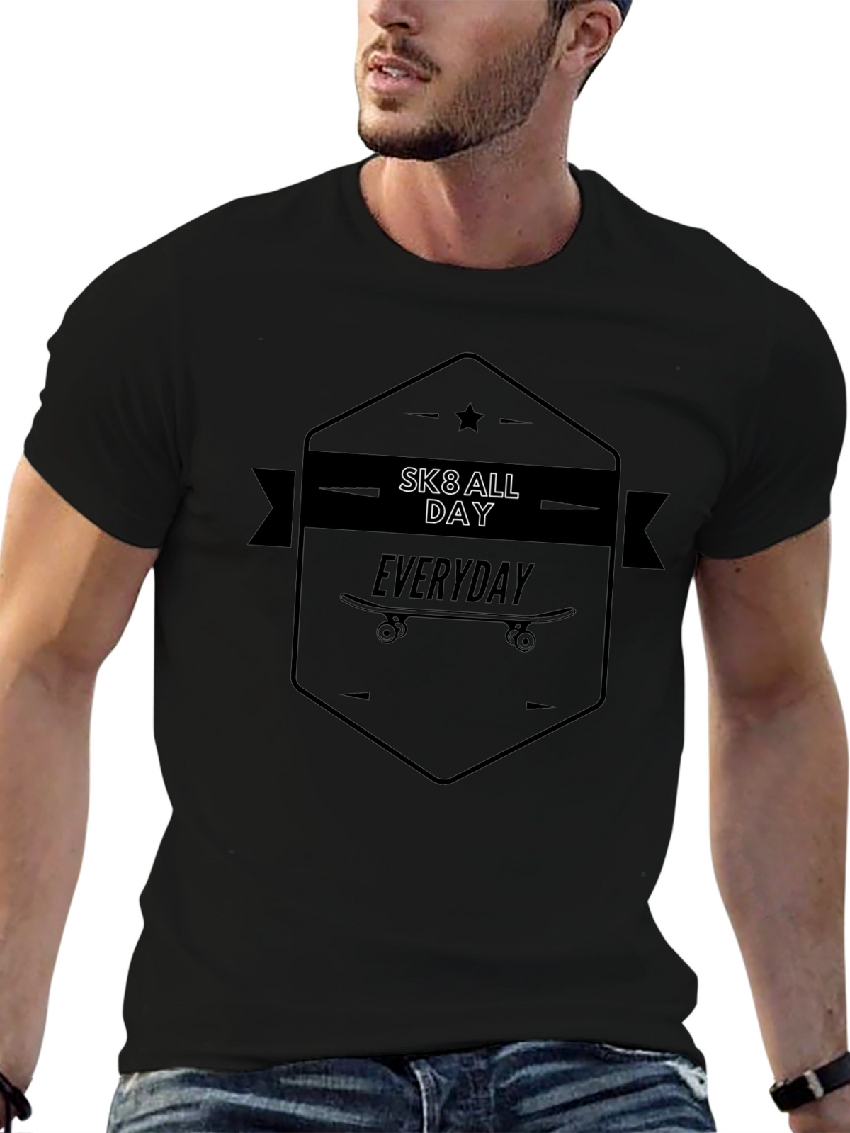 Sk8 All Day Everyday Black T-Shirt