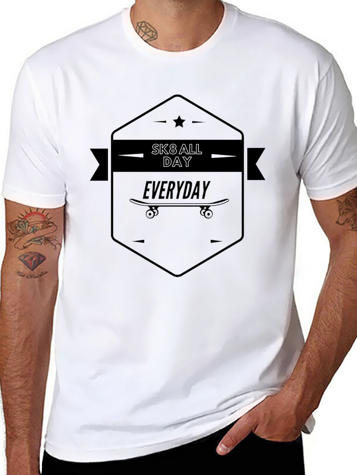 Sk8 All Day Everyday Black T-Shirt