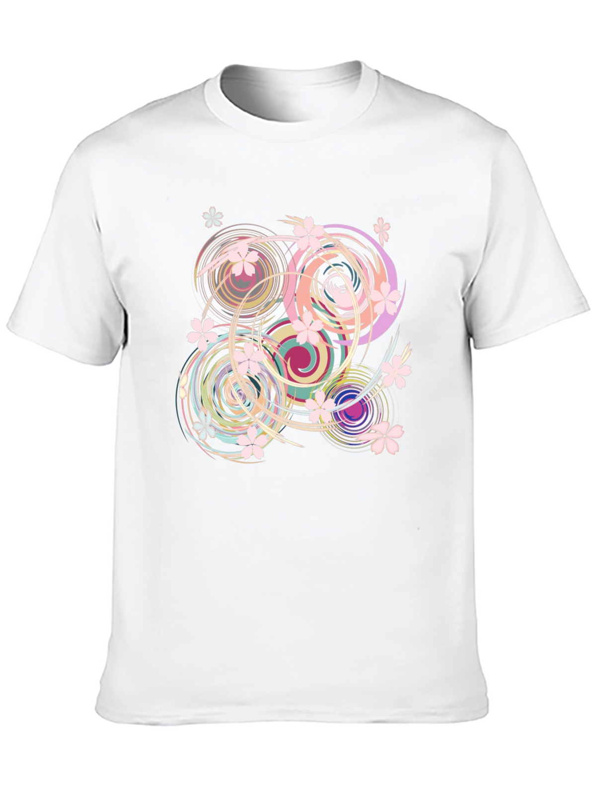 Swirl Floral Black T-Shirt