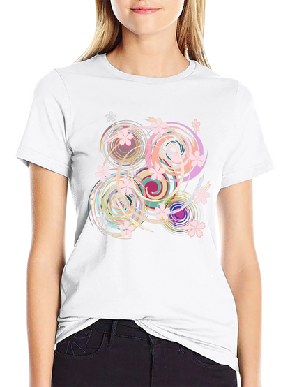 Swirl Floral Black T-Shirt