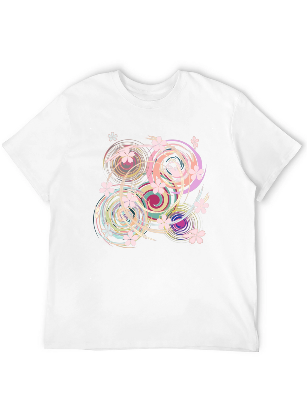 Swirl Floral Black T-Shirt