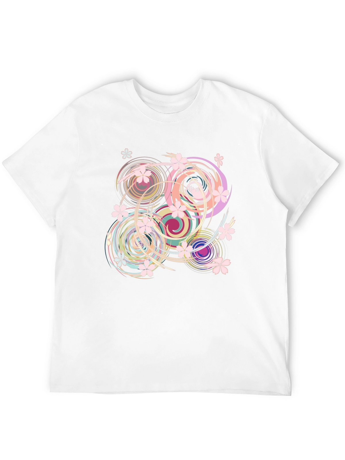 Swirl Floral Black T-Shirt