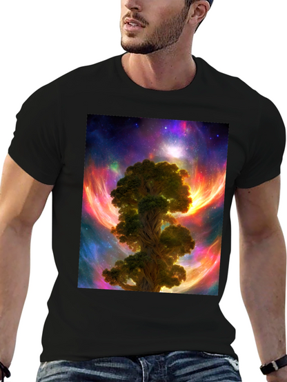 Cosmic Tree Graphic T-Shirt - Mens Black Tee