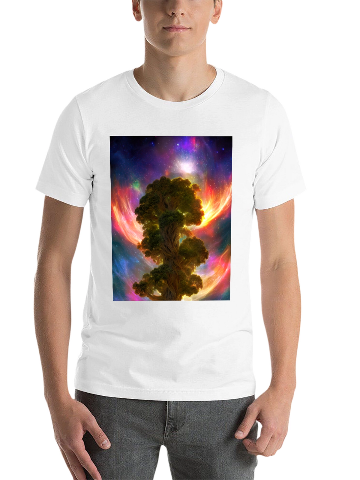 Cosmic Tree Graphic T-Shirt - Mens Black Tee