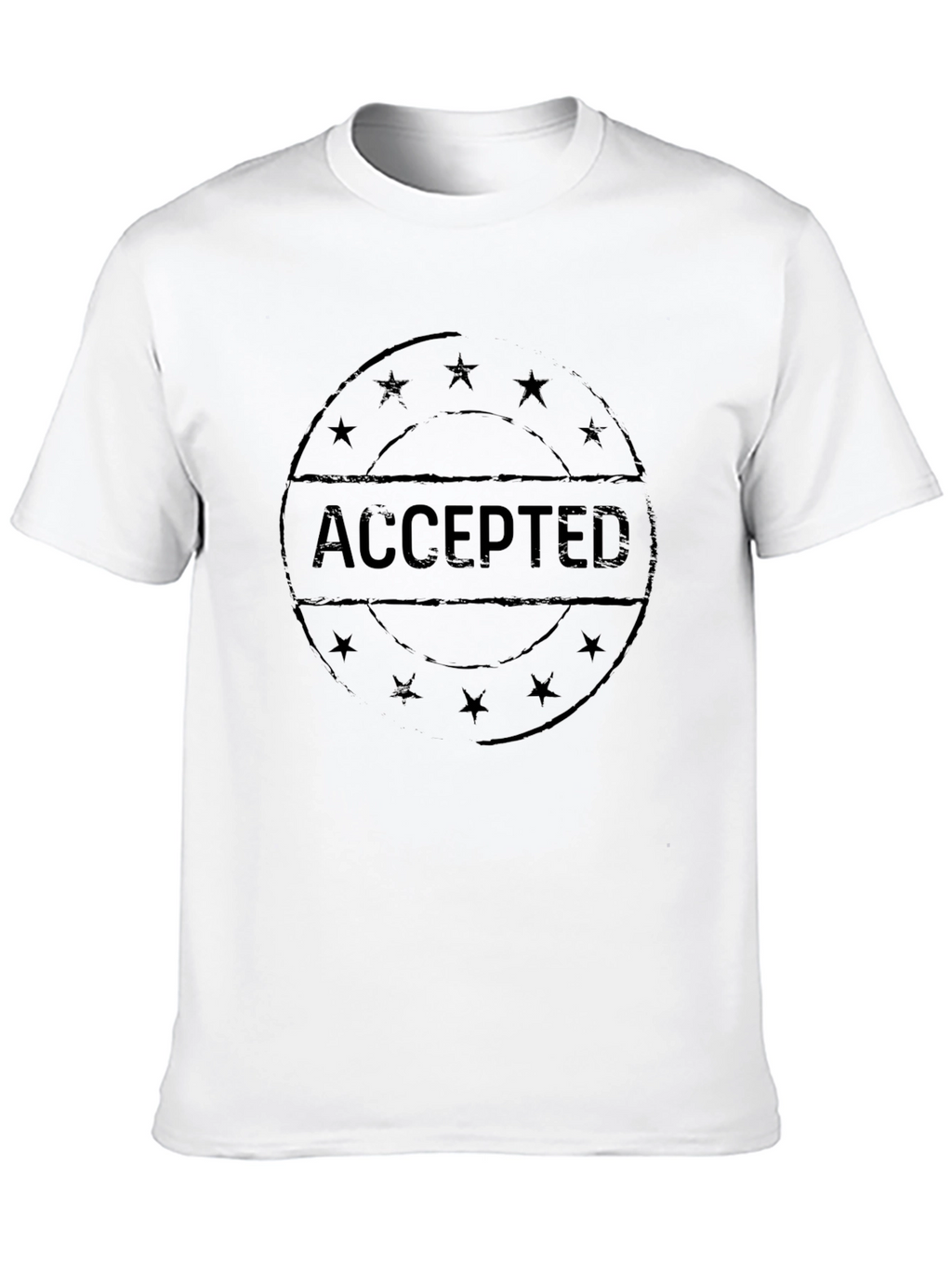 Accepted Graphic T-Shirt - Black Casual Tee