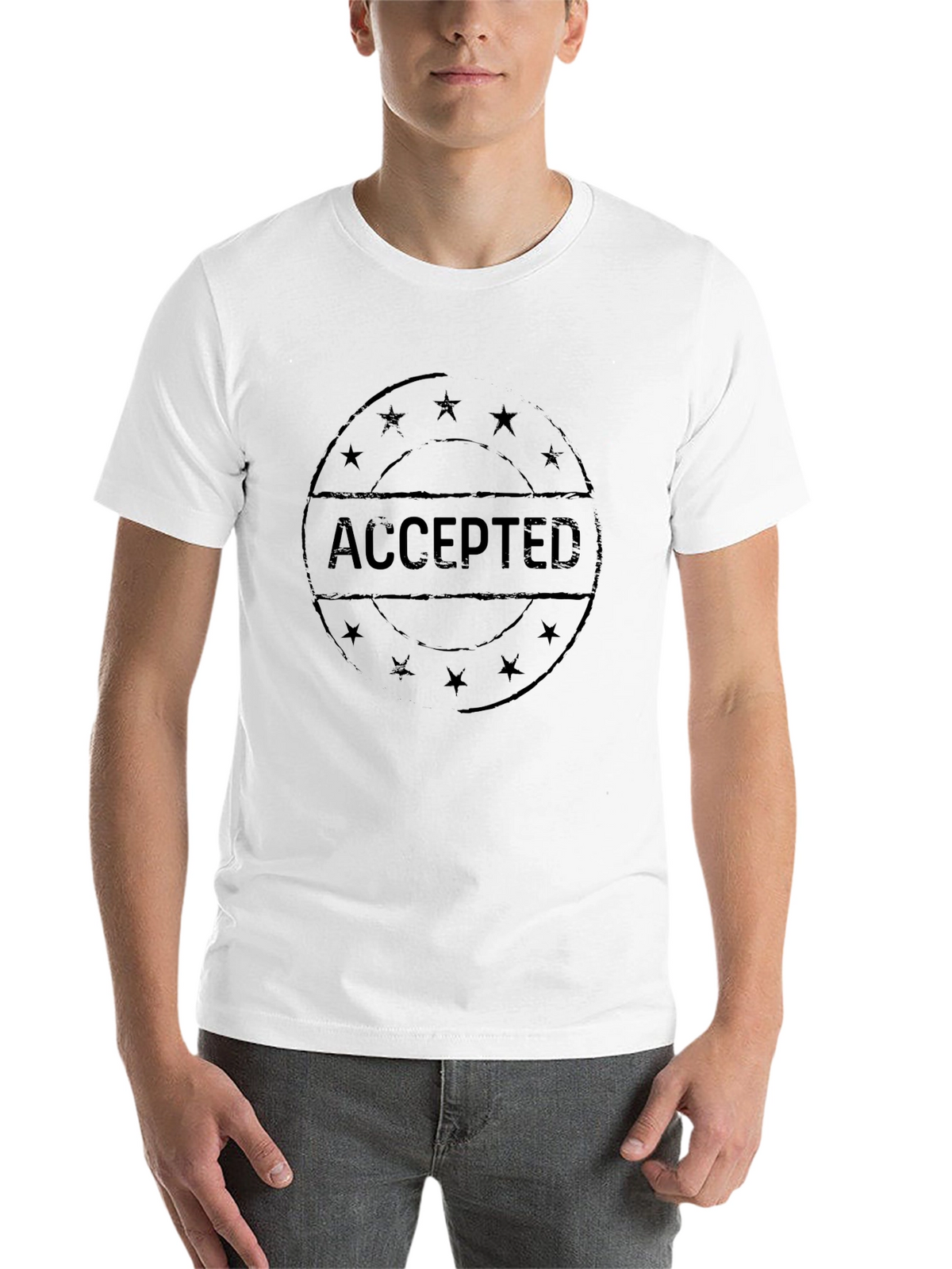 Accepted Graphic T-Shirt - Black Casual Tee