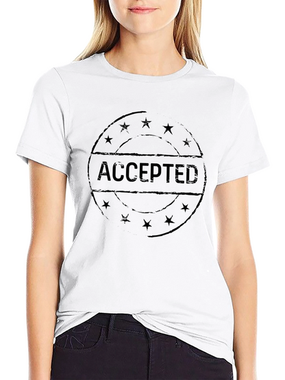 Accepted Graphic T-Shirt - Black Casual Tee
