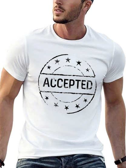 Accepted Graphic T-Shirt - Black Casual Tee
