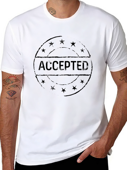 Accepted Graphic T-Shirt - Black Casual Tee