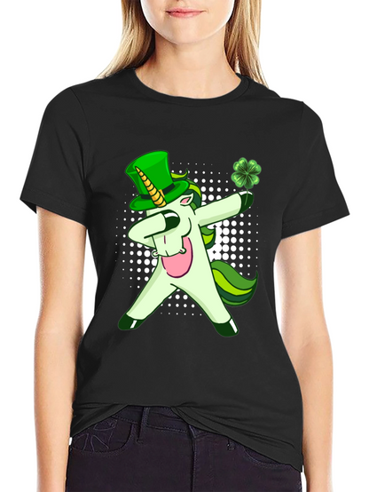 St. Patricks Day Unicorn Dabbing T-Shirt